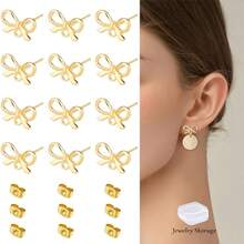 KMEOSCH 20pcs Cute Bow Hanging Loop Earrings, Alloy Earring Components For Jewelry Making, DIY Earring Pendant Gifts, Earring Findings - Bow Earrings - View 1