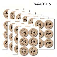 6/30张“即将成为宝宝”感谢宾客贴纸，适用于婴儿派对和性别揭晓派对 - 2英寸自粘标签，印有“谢谢”字样，棕色、粉色、蓝色、条纹 - 可用于派对礼品袋、礼品盒和装饰品，以及派对装饰 | 可爱设计 | 光面 - 彩色 - 查看 13