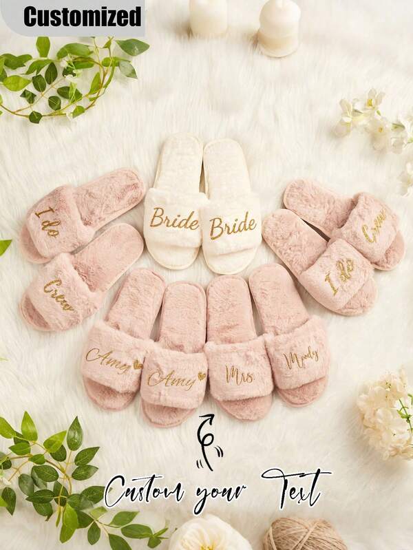 Zapatillas de novia de boda personalizadas, regalo de dama de honor de moda, elegante, hippie, minimalista, casual, lindo, sencillo chic, cómodo personalizado, único, regalo coleccionable personalizado, regalo ideal