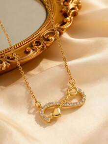 Simple And Fashionable 8-Shaped Heart-Shaped Collarbone Chain, Exquisite And Versatile, Elegant Neck Chain