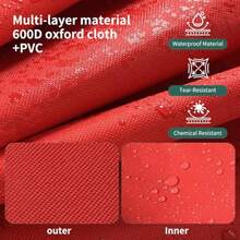 HLJ  Bolsa de almacenamiento para árbol de Navidad tela Oxford impermeable 600D resistente que se adapta a árboles de Navidad de 9 pies contenedor de árboles artificiales a prueba de humedad con asas de87 - Rojo - Ver 4