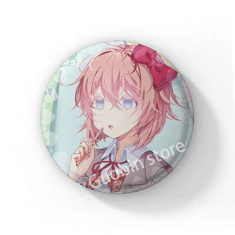 58mm Doki Doki Literature Club! Anime Pins Natsuki Sayori Monika Creative Brooch Cartoon Badge Bag Clothes Decor Fashion Gifts - 58 mm - View 53