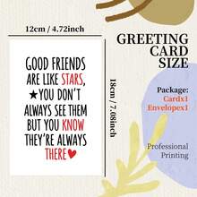 Thank You Card For Bestie, Cute Friendship Greeting Card With Envelope, 18x12 Cm Professional Printed, Perfect Best Friend Appreciation Gift, Surprise Her - Multicolor - View 3