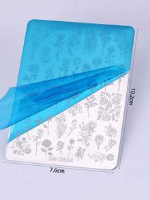 1pc Y2K Style Gold Stamping Nail Art Plate, Nail Art Accessories & Tools, Nail Salon Supplies - Silver - View 10