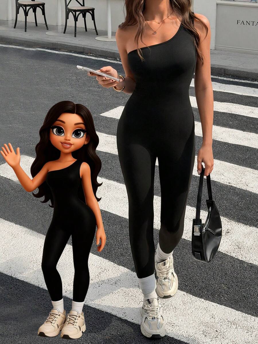 AiTyi 女士无袖连体裤，休闲通勤运动露背修身时尚简约显瘦性感健身瑜伽塑形街头服饰，适合日常穿着、毕业季、返校季、音乐节、骄傲月等场合，2026 新款春夏修身紧身无袖针织连体裤 - 黑色 - 查看 1