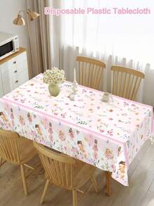 1pc Plastic Tablecloth, Spring Floral Pattern 130*220cm Rectangular Disposable Table Cover, Suitable For Picnic, Home, Kitchen, Dining Table, Wedding, Bridal Shower, Party, Spring Holiday Theme Tabletop Decor - Multicolor - View 12