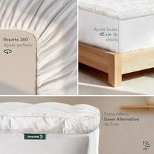 zxr Dreamlab Cubre Colchón de Microfibra Extra Relleno de Microfibras recubiertas en Gel Hipoalergénico Certificado Oekotex-100 Tamaño Individual 100cm x 190cm84 - Individual - Ver 5