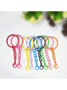 5/10/20/30件套彩色钥匙扣套装，金属圆形开口钥匙圈带龙虾扣，工艺吊坠DIY配件