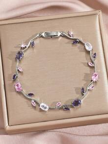 水钻藤蔓锆石叶子造型时尚手链，适合女性日常佩戴和情人节搭配 - 手鍊 - 查看 20