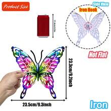 4 PEÇAS Decoração de Parede de Borboleta de Metal Vazado, Escultura de Parede de Arte de Ferro Vibrante e Resistente à Ferrugem de 16 cm para Jardim, Pátio, Quintal, Varanda, Cerca - Presente Perfeito para Família, Amigos, Inauguração e Dia das Mães - Estilo B - Visão 3