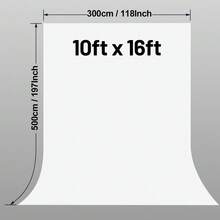 White Photo Backdrop Curtains (No Stand), White Photography Seamless Backdrops Background For Easter, Birthday Party, Wedding, Photos, Projector - White - View 12