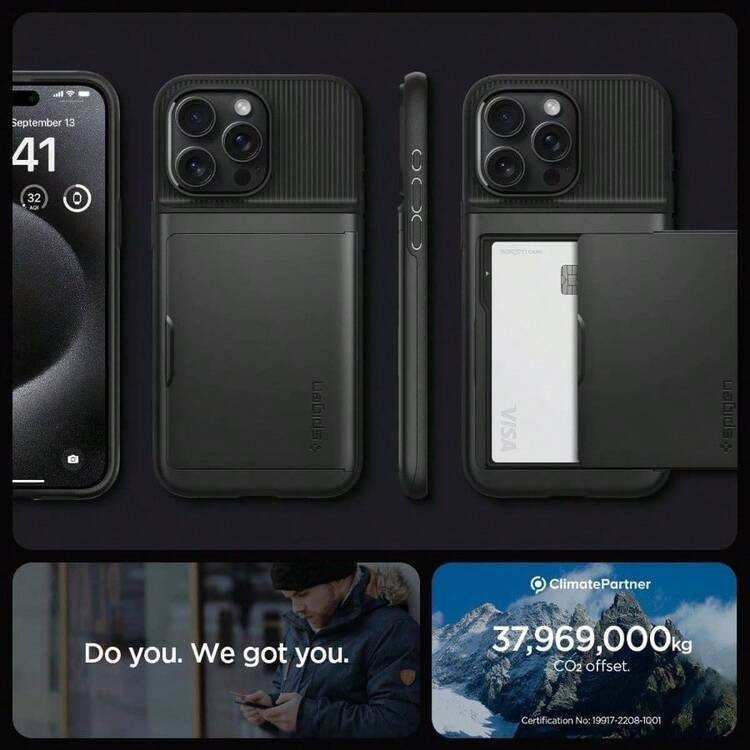 Slim Armor CS Case Compatible con 15 Pro Funda - Black - iPhone 15 Pro + Negro - Añade 8