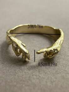 1 pieza Anillo único minimalista con diseño de la mano de Dios dando vida a Adán, para mujeres/hombres, encanto de moda para uso diario, regalo de joyería para el Día de San Valentín, aniversario o fiesta - mano - Ver 6