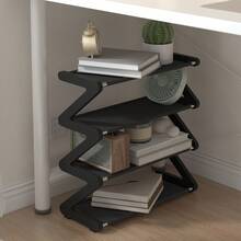 4-Tier Simple Black Storage Rack/Shoe Rack, Easy Assembly Without Tools, Portable And Movable, Space-Saving Design - Black - View 9