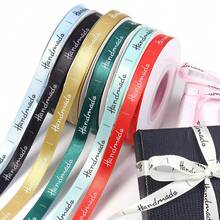 25码/卷 手工印花涤纶丝带，适用于DIY工艺品、蝴蝶结、婚礼装饰、服装、包包、帽子、花束、节日派对和礼品包装 - 彩色 - 查看 3