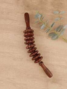 Holz Massagerolle, manueller Massagerolle Stab zum Formen, lymphatischer Drainage, Reduzierung von Cellulite und Massage von Taille, Oberschenkel und Bauchmuskeln. Geeignet für Schule, Sommerurlaub, Strandreisen, Heimgebrauch, Spa, Massage und weitere Anlässe. - Kaffeebraun - Übersicht 9