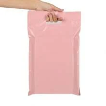 10PCS Pink Carry-Ondelivery Bag. Thick Clothing Packaging. Suitable For School, Stationery, Clothing, Party Gift Shipping Packaging Supplies, Graduation Season, Wedding Season Gift Packaging - Pink - View 4