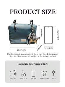 Gucci 1个带手柄和星星吊坠的缎面旅行化妆包，便携式化妆品收纳手提包，女士蓝色缎面旅行化妆包，带手柄和星星吊坠，可轻松收纳口红/钥匙/化妆品/卡包，便携式化妆品收纳包 - 淺藍色 - 查看 8