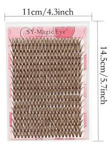 Eid Mubarak Brown Color Eyelash Extension, DIY Natural Lash Extensions, 1 Box 320pcs, 40D, Thickness 0.07mm, Curl D, Natural & Soft, Travel And Party, Easy To Carry, Hand-Grafted False Eyelashes - Brown - View 4
