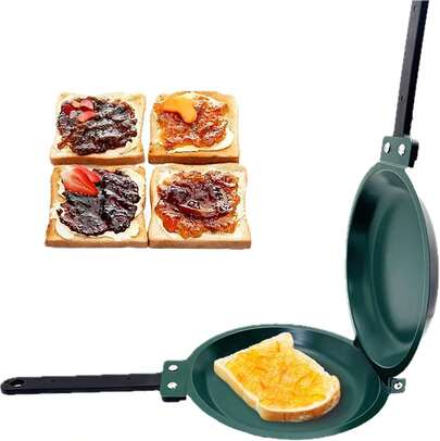 Double-Sided Non-Stick Frying Pan With Flip Cover Suitable For Frying Eggs, Pancakes And Toast, Upgraded Double-Sided Frying Pan, Pancake Pan, Suitable For Gas Stoves
