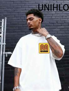 Disney UNIHLO  Street Life Men's Casual Loose  Mickey  Cartoon  Print Short Sleeve T-ShirtSummer - 白色 - 查看 4