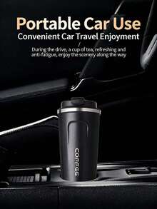 1pc 510ml Portable Latte Coffee Cup, Travel Water Bottle, Stainless Steel Iced Tea Cup, Vacuum Insulated Tumbler, Flat Bottom Cup, Double Wall Stainless Steel , Vacuum Flask, Car Cup, Suitable For Travel, Portable Elegant Latte Cup For Men And Women, High-End Portable Cup - Also Suitable For Milk, Coffee, Tea, Juice, Ideal For Work, Study, Graduation Season, Best Gift, Back To School Season - Multicolor - View 4