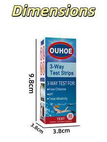 1pc OUHOE 3-In-1 PH Test Strips, Test Paper For Swimming Pool Water Total Alkalinity And Hardness, Pool Cleaning Water Acid-Base Test Paper - Multicolor - View 10