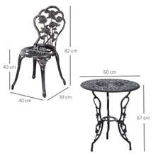 Garden Furniture Set For 2 People, Garden Lounge With Table And Bronze Colour Chairs, Ideal For A Balcony.
