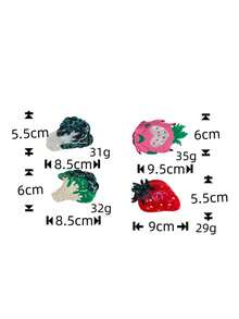 1个创意水果蔬菜造型亚克力发夹，独特设计，优雅休闲发饰，适合日常、上学、海滩、工作、通勤、派对、度假、生日礼物、返校季等场合，女士适用。 - 彩色 - 查看 4