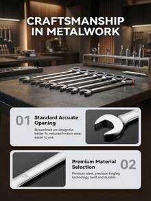 High Hardness Ratchet Wrench Set (8PCS) – Durable, Tough & Sleek Reversible Hand Tools For Automotive & DIY - 8pcs Set - View 5