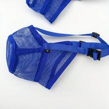 新款全罩式防咬防吠透气可调节犬用嘴套，防止狗狗误食，多种颜色可选 - 藍色 - 查看 14