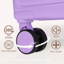 YSTYLE Vali du lịch tối giản phối màu 20/28 inch, hành lý xách tay nhỏ gọn, trang bị tay cầm rộng, bánh xe xoay 360 độ và khóa đạt chuẩn TSA, thích hợp làm hành lý xách tay. - Màu tím hoa cà - Xem 6