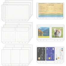 12 túi đựng tài liệu rời khổ A6, phong bì đựng tiền không khóa kéo, phù hợp với bìa hồ sơ 6 vòng khổ A6, ví không khóa kéo, hộp đựng tiền mặt, hộp đựng danh thiếp, giấy ghi chú để đựng tiền mặt. - Nhiều màu - Xem 8