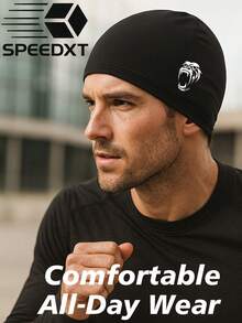 1pc Skull Wave Beanie - Loose Brimless Hat, Men's Knit Cap, Suitable For Summer Sports Like Running, Cycling, Fishing, Hiking, Baseball. Men's Running Knit Cap, Knit Cap, Winter Running Cap, Men's Headband, Knit Cap, Men, Hat, Women, Hat, Hat, Knit Cap, Running, Gift, Warm, Skull Cap, Sleep, Sleep Cap, Autumn Clothing - A - View 4