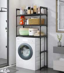 Laundry Room Organizer Shelf With 3 Tiers - màu đen - Xem 2
