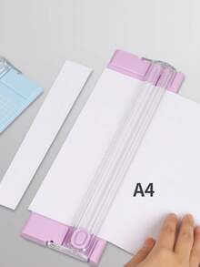 Random Style A4 Paper Cutter, Portable Manual Paper Trimmer With Ruler, Multi-Functional Paper Cutting Tool For Students And Office Use