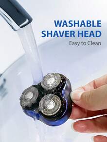 sejoy Electric Shaver, 3D Curved Blade Mesh, Cordless Washable Electric Shaver With Trimmer, Power Indicator Light, Fast Charging, Long-Lasting Use - Dusty Blue - View 6