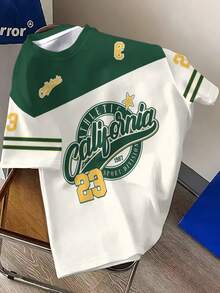 2025 Summer Casual Breathable Moisture-Wicking Personalized Fashion Outdoor Sports T-Shirt For Men, Letter P - Green - View 3