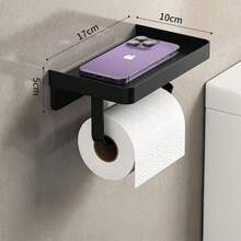 Giá đựng giấy vệ sinh màu đen trang nhã - Thiết kế hiện đại, tiết kiệm không gian, thanh treo khăn tắm chắc chắn - Kệ đựng đồ đa năng phù hợp với phòng tắm hiện đại trong nhà. - màu đen - Xem 9