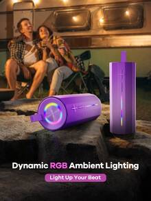 REMAX Dual 4.5" Bass Portable Bluetooth Speaker With Dynamic RGB Lights, 1800mAh Rechargeable Battery, Bluetooth 5.3 With TWS Pairing, TF Card Playback And Hidden Strap For Outdoor, Party, Cycling - WD-12 - View 6
