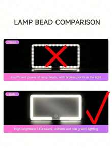 1PC Ultra-Thin LED Car Makeup Mirror - HD Sun Visor Mirror With Touch Screen, USB Rechargeable & Adjustable, Perfect For Women (Easy Clip-On Installation),Best Gifts For Friends, Graduation Gifts, Back-To-School Gifts, Christmas Decorations, Valentine's Day Gifts, Gifts For Mom And Dad, Halloween, Thanksgiving, Personalized Gifts - 化妝鏡 - 查看 6