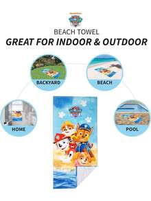 Paw Patrol 58" X 28" Super Soft  Blue Bath Towel/Pool Towel/Beach Towel - Multicolor - View 4