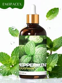 EMBRACEX. 100ml Óleo Essencial de Menta-Pimenta 100% Puro e Natural Premium, Adequado para Difusor de Aromaterapia, Aromaterapia, Fabricação de Velas e Sabonetes, Inclui Conta-Gotas, Conjunto de Caixa de Presente - Óleo essencial de hortelã-pimenta - Visão 2