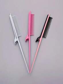 1pc Professional Salon Hair Styling Comb, Black Multi-Functional Highlighting Comb, Anti-Static Styling Comb, Hair Styling Tool - Multicolor - View 2