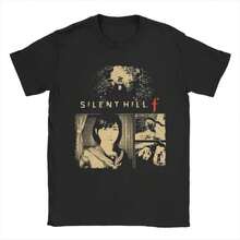 Men's Horror Game Silent Hill F T Shirt Hinako Shimizu Cotton Clothing Novelty Short Sleeve Crew Neck Tees Summer T-Shirt - 黑色 - 查看 3
