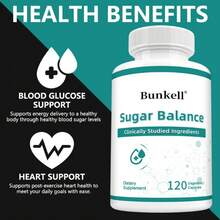 Bunkell 5-In-1 Blood Sugar Balance Support Supplement, Containing Gymnema Sylvestre, Cinnamon, Licorice, White Willow Bark (25% Salicin), And Berberine Hydrochloride, 120 Capsules - 1 chai - Xem 3