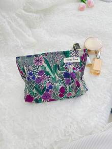 Y2K 花卉图案化妆包，1 个多功能化妆品收纳手提包，带拉链旅行洗漱包，可装口红、化妆刷、护肤品、手机、零钱，适合居家、旅行、度假和上学使用。 - 彩色 - 查看 13