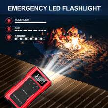 Jump Starter, Air Compressor, Portable Car Battery Booster, Outdoor Emergency Power Starter, Auto Parts, Digital Display And Flashlight Lighting - Car Jump Starter 02 - View 5