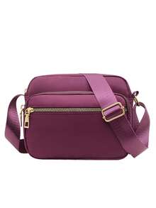 Versatile Crossbody Bag For Women Multiple Pockets Small Messenger Purse Fashion Satchel For Commuting And Daily Use - Màu tím - Xem 6
