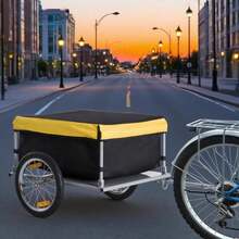 Outdoor Storage Trailer Bicycle Cargo Trailer Two-Wheel Bike Luggage Wagon Trailer With Removable Cover - Multi1 - View 6